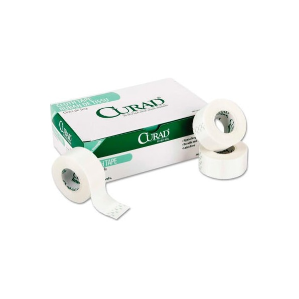 Medline Curad First Aid Cloth Silk Tape, 1" x 10 yds, White, 12/Pack MIINON270101 - main